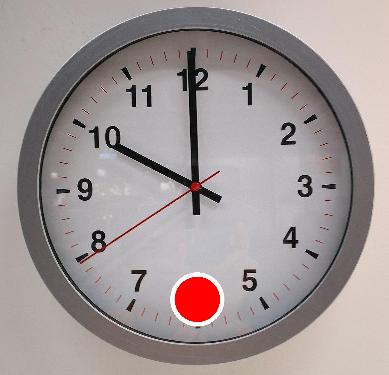 Clock image with a reference point marker for a steerable query.
